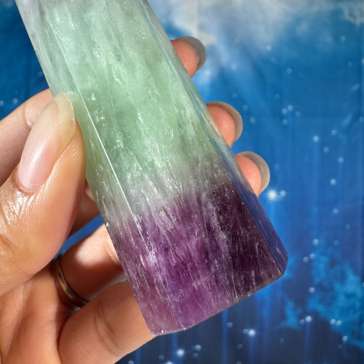 Rainbow Fluorite Point – Watermelon Fluorite • 0.142 kg
