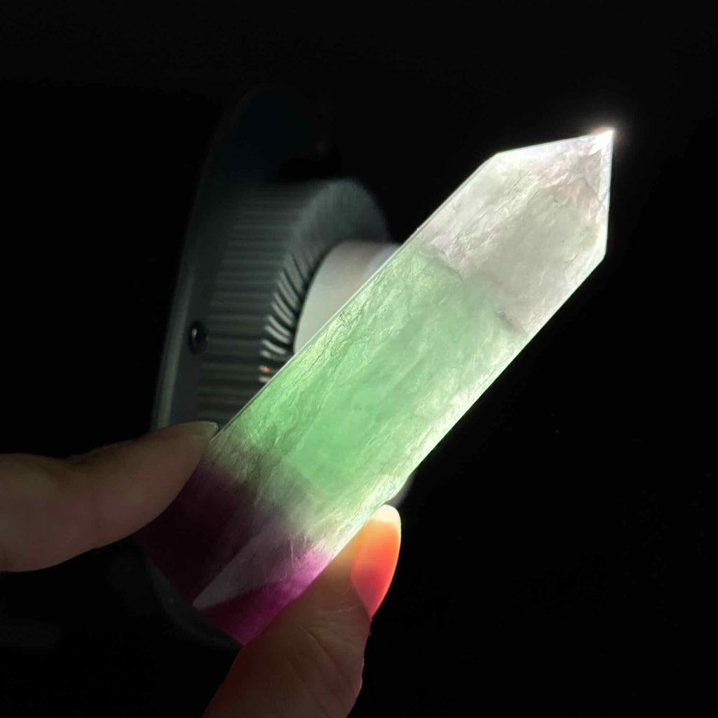 Rainbow Fluorite Point – Watermelon Fluorite • 0.142 kg