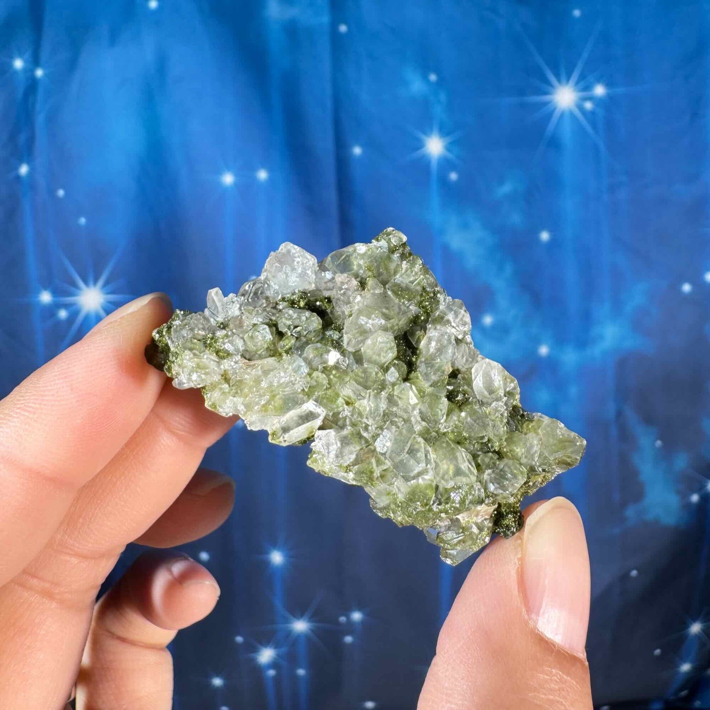 Epidote raw - 2" × 1 1/8" × 7/8" - 0.8 oz - "fairy forest"