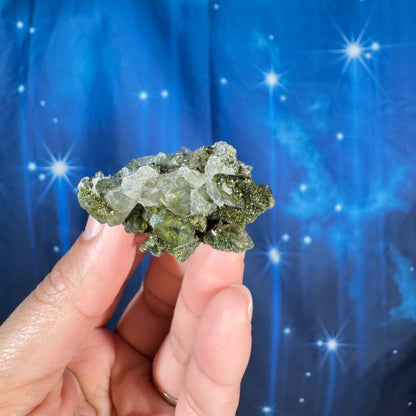 Epidote raw - 2" × 1 1/8" × 7/8" - 0.8 oz - "fairy forest"