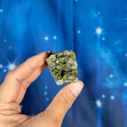 Epidote raw - 1 5/8" × 1 3/8" × 1 1/4" - 1.9 oz - "fairy forest"