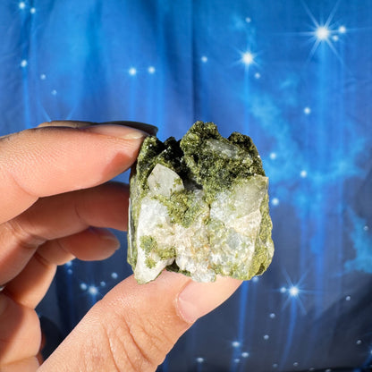 Epidote raw - 1 5/8" × 1 3/8" × 1 1/4" - 1.9 oz - "fairy forest"
