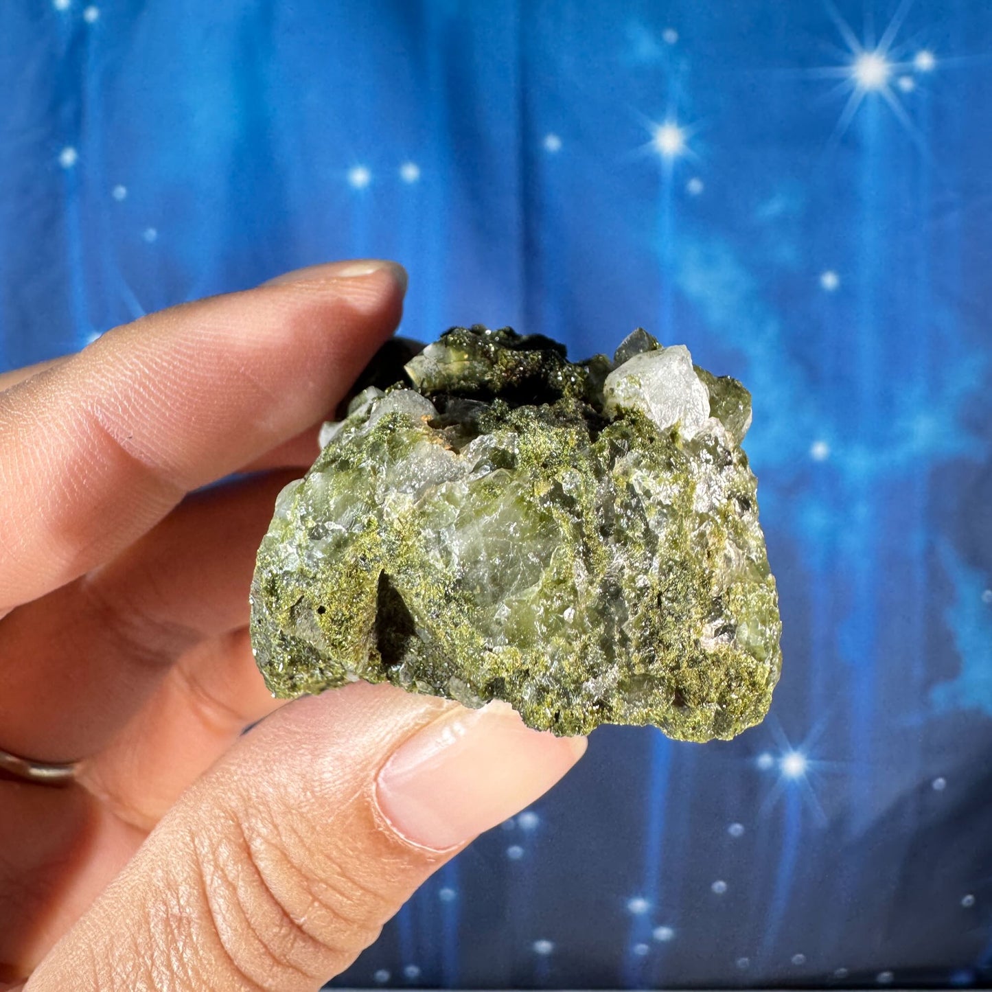 Epidote raw - 1 5/8" × 1 3/8" × 1 1/4" - 1.9 oz - "fairy forest"