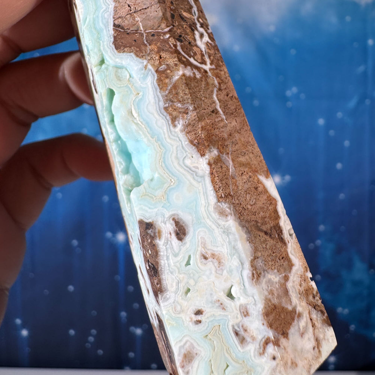 Blue Hemimorphite Point – 0.130 kg
