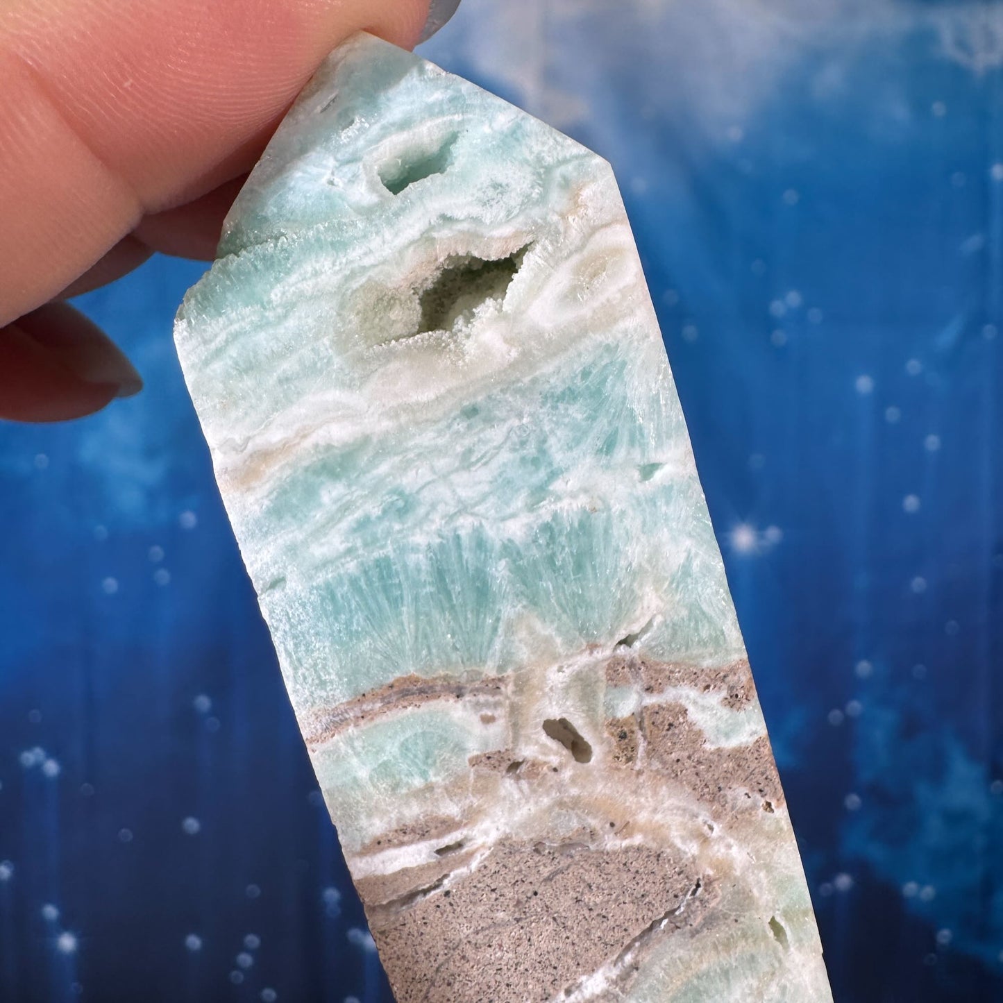 Blue Aragonite Point – 0.093 kg