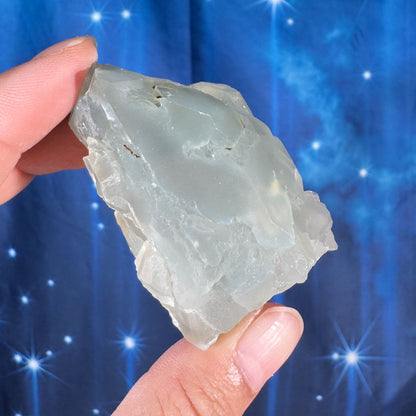 Green chalcedony raw chunk - 2 1/4" × 1 3/8" × 1 1/8" - 2.5 oz - natural seafoam silica - dream chalcedony