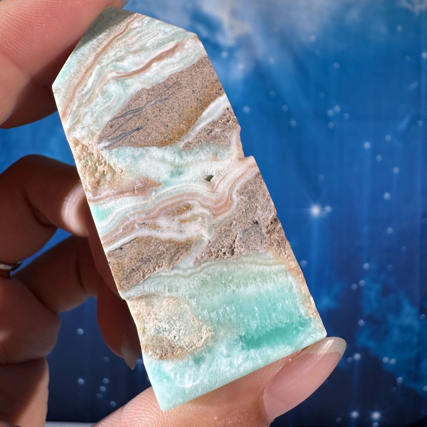 Blue Aragonite Point – 0.082 kg
