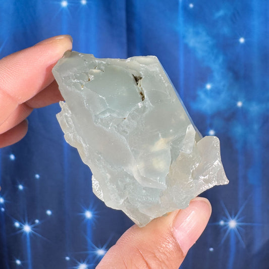 Green chalcedony raw chunk - 2 1/4" × 1 3/8" × 1 1/8" - 2.5 oz - natural seafoam silica - dream chalcedony