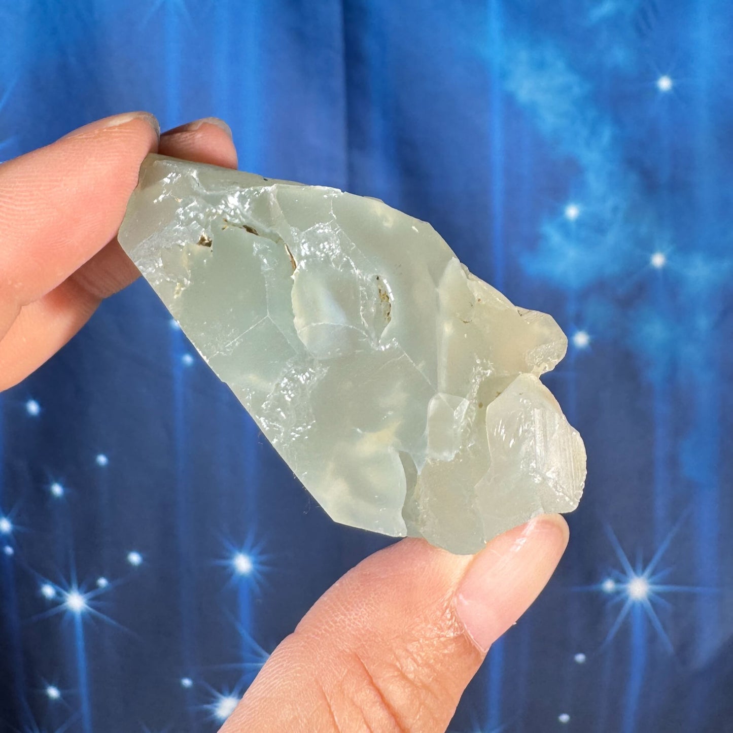 Green chalcedony raw chunk - 2 1/4" × 1 3/8" × 1 1/8" - 2.5 oz - natural seafoam silica - dream chalcedony