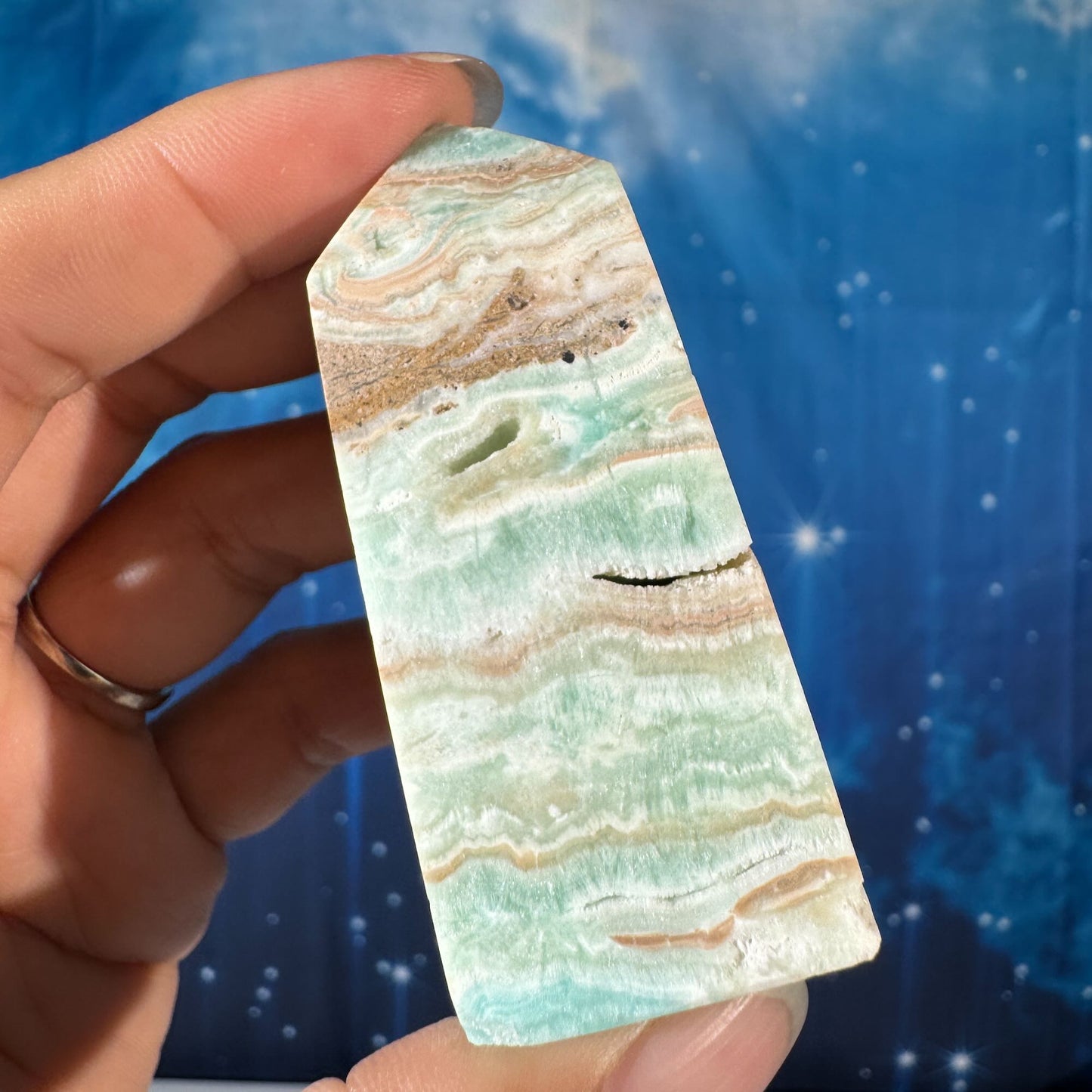 Blue Aragonite Point – 0.082 kg