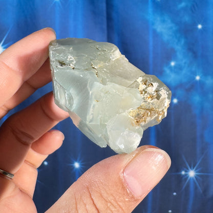 Green chalcedony raw chunk - 2 1/4" × 1 3/8" × 1 1/8" - 2.5 oz - natural seafoam silica - dream chalcedony