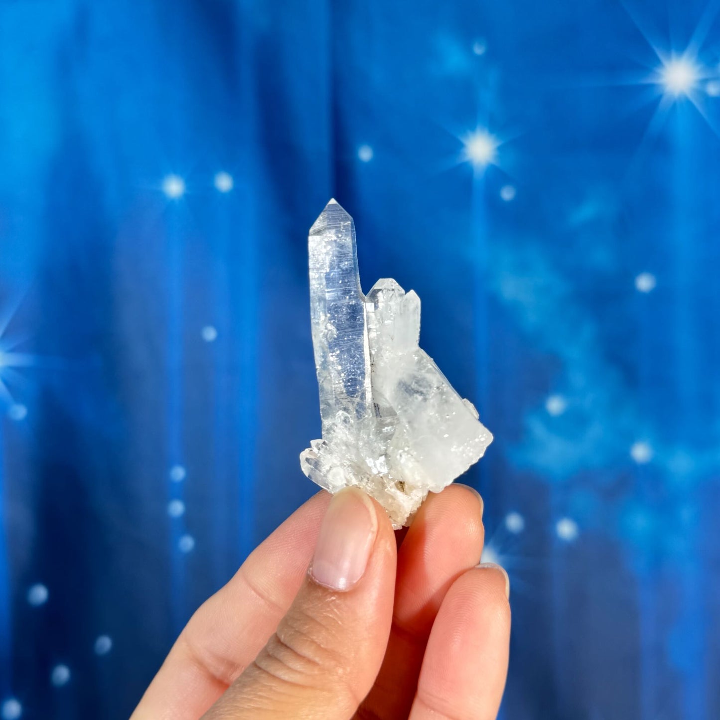 Clear Quartz Cluster – with Striations • 0.023 kg