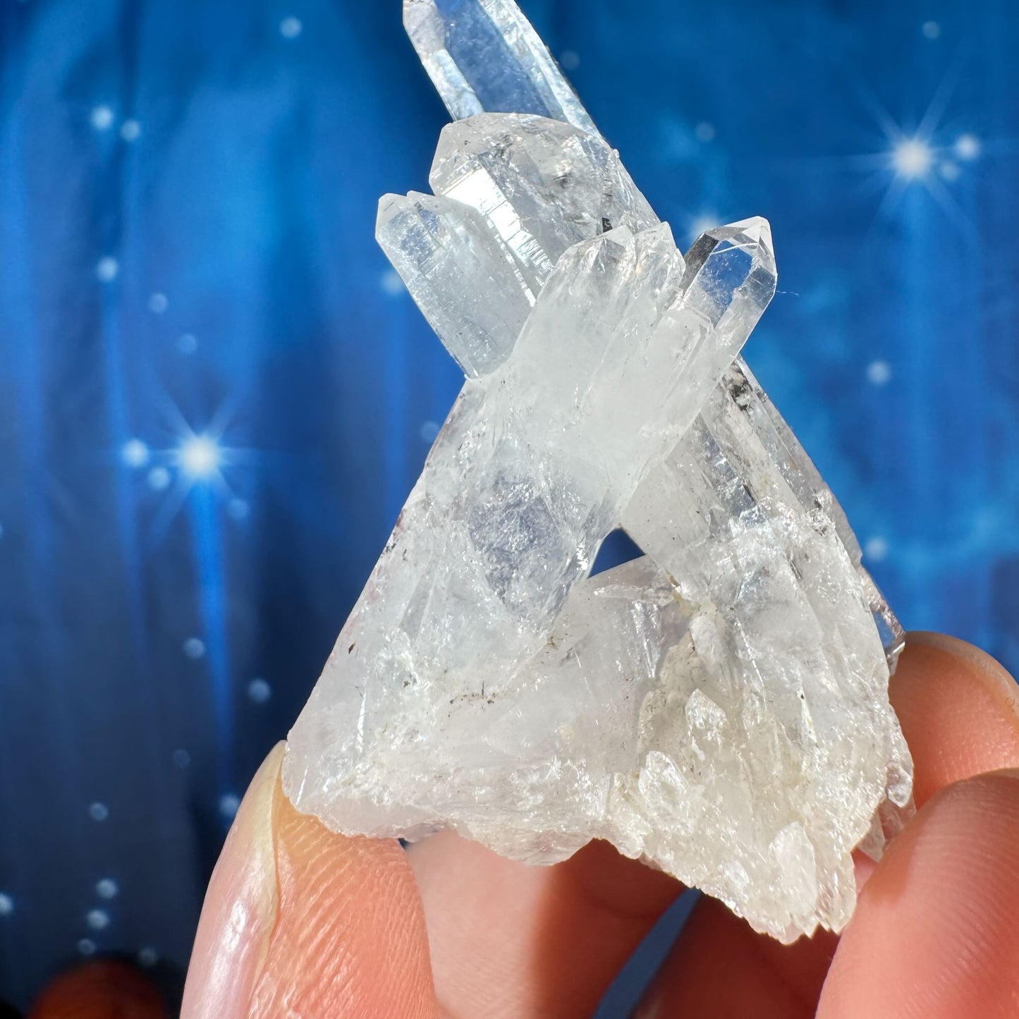 Clear Quartz Cluster – with Striations • 0.023 kg