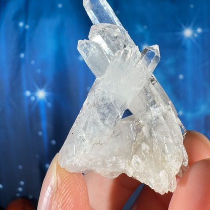 Clear Quartz Cluster – with Striations • 0.023 kg