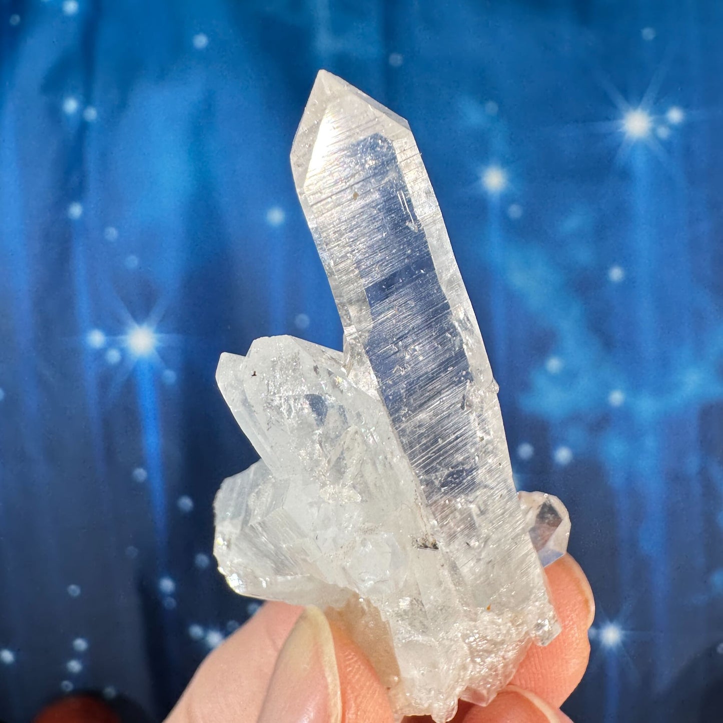 Clear Quartz Cluster – with Striations • 0.023 kg