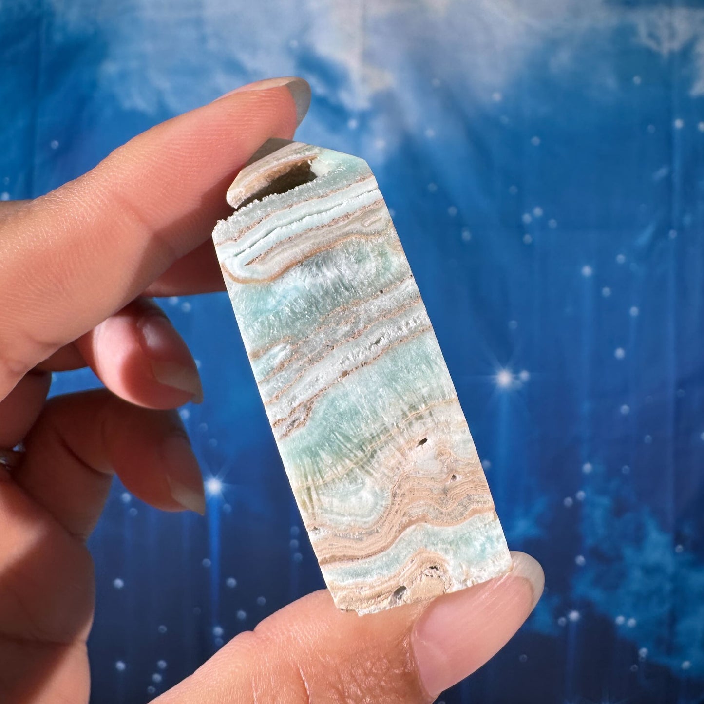 Blue Aragonite Point – 0.056 kg