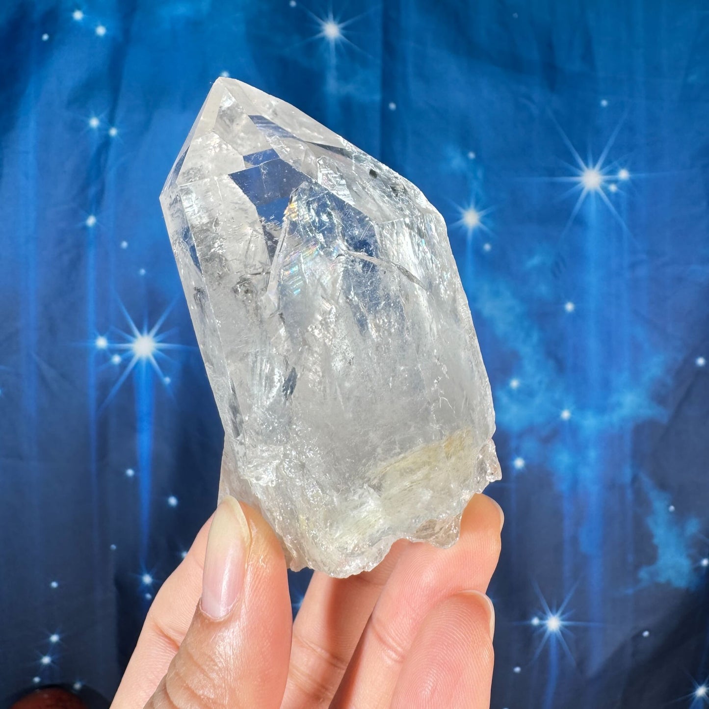 Clear quartz twin cluster - 1 7/8" × 1 1/2" × 3 1/8" - 6.5 oz - self-healed base