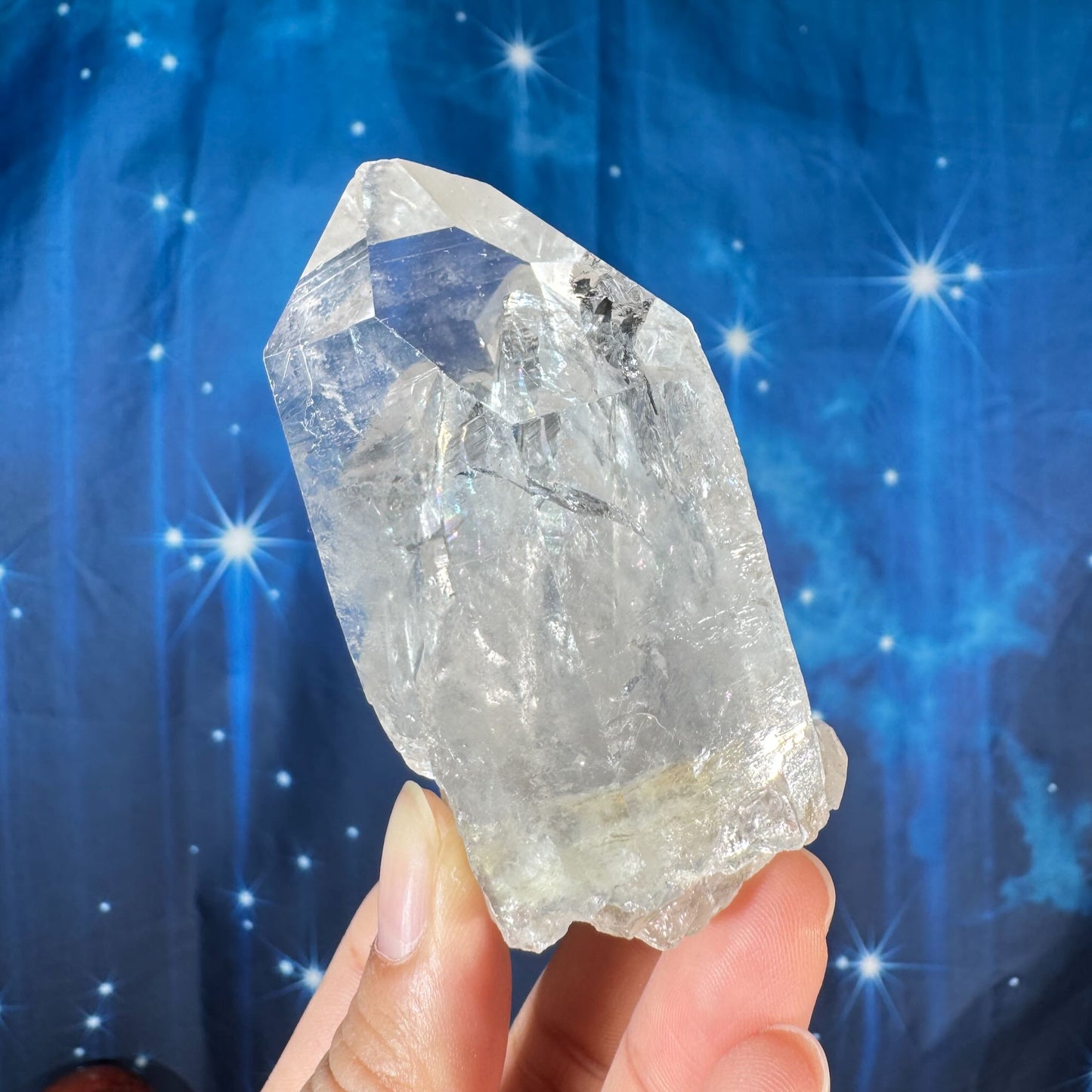 Clear quartz twin cluster - 1 7/8" × 1 1/2" × 3 1/8" - 6.5 oz - self-healed base