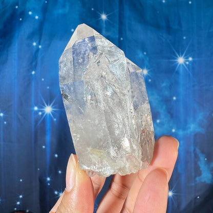 Clear quartz twin cluster - 1 7/8" × 1 1/2" × 3 1/8" - 6.5 oz - self-healed base