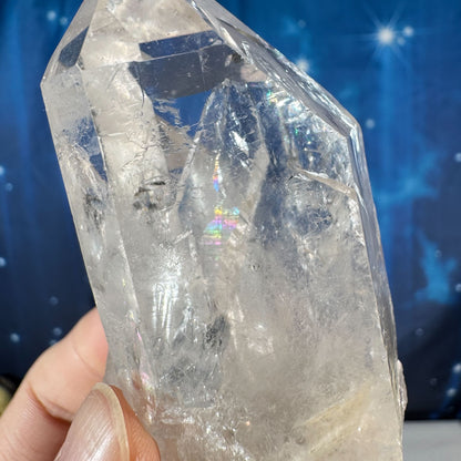 Clear quartz twin cluster - 1 7/8" × 1 1/2" × 3 1/8" - 6.5 oz - self-healed base