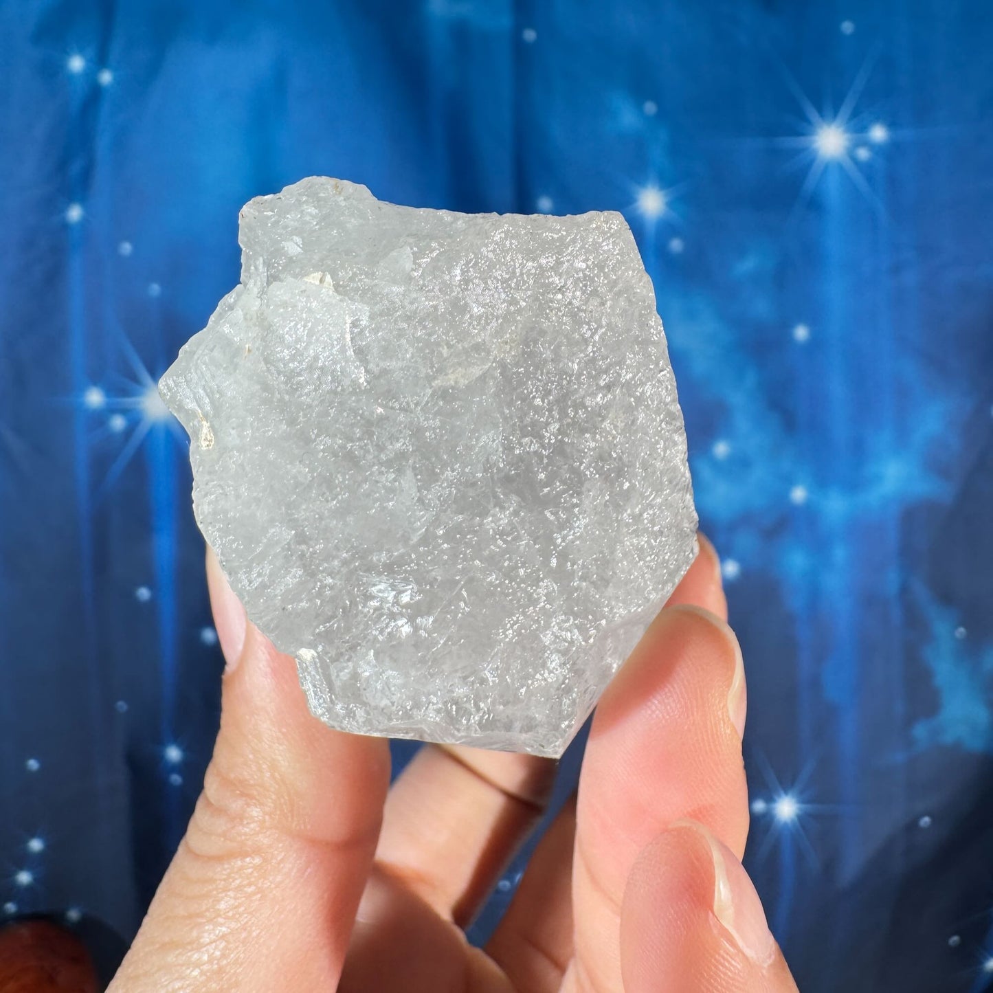 Clear quartz with chlorite natural point - 1 3/4" × 1 3/8" × 4" - 7.6 oz - self-healed bottom