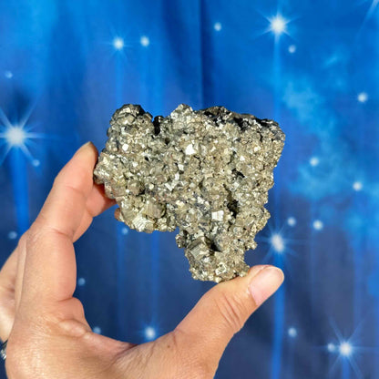 Pyrite cluster specimen - 3 1/4" × 2 3/4" × 1 1/4" - 9.5 oz