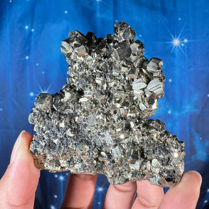 Pyrite cluster specimen - 3 1/4" × 2 3/4" × 1 1/4" - 9.5 oz