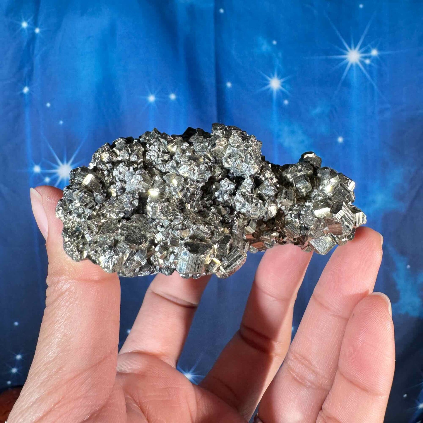 Pyrite cluster specimen - 3 1/4" × 2 3/4" × 1 1/4" - 9.5 oz