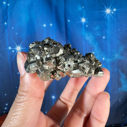 Pyrite cluster specimen - 3 1/4" × 2 3/4" × 1 1/4" - 9.5 oz