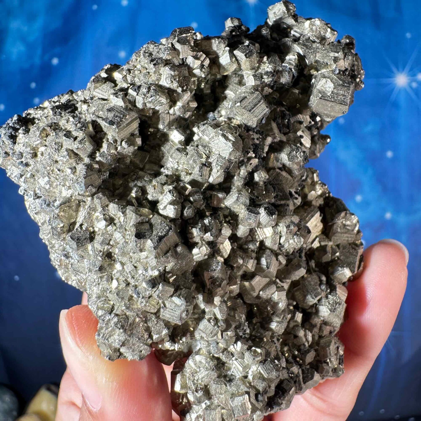 Pyrite cluster specimen - 3 1/4" × 2 3/4" × 1 1/4" - 9.5 oz