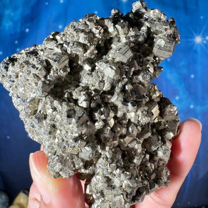 Pyrite cluster specimen - 3 1/4" × 2 3/4" × 1 1/4" - 9.5 oz