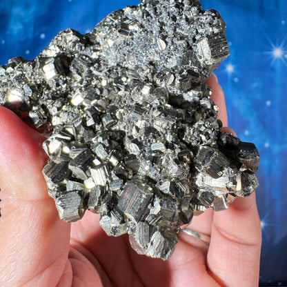 Pyrite cluster specimen - 3 1/4" × 2 3/4" × 1 1/4" - 9.5 oz