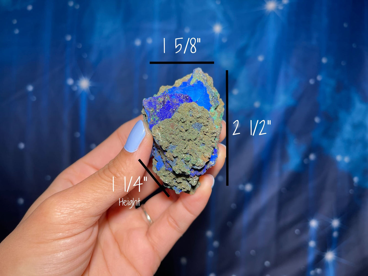 Azurite and Malachite specimen | 2 1/2" long | 73 grams | deep blue Azurite