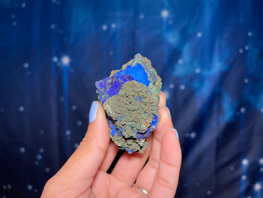 Azurite and Malachite specimen | 2 1/2" long | 73 grams | deep blue Azurite