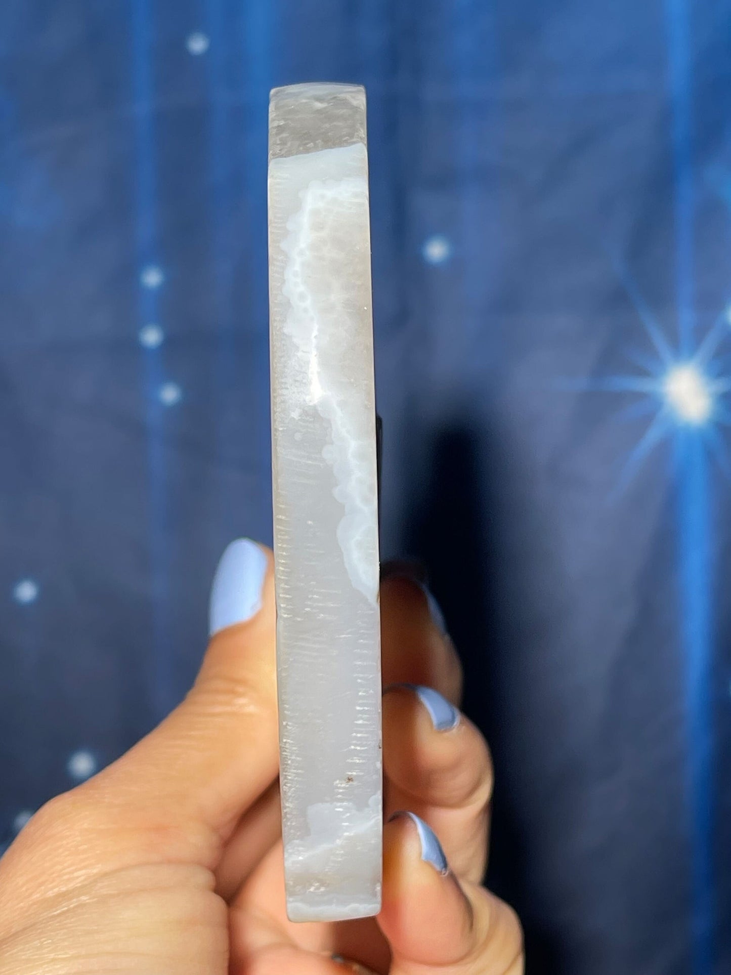 Druzy Agate heart carving | 4 1/4" long | 235 grams | Agate with Quartz | stand included