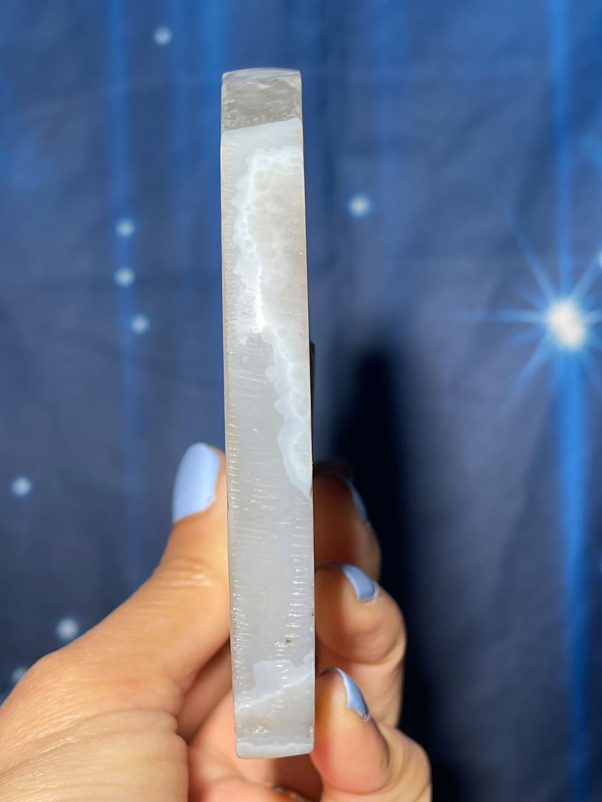 Druzy Agate heart carving | 4 1/4" long | 235 grams | Agate with Quartz | stand included