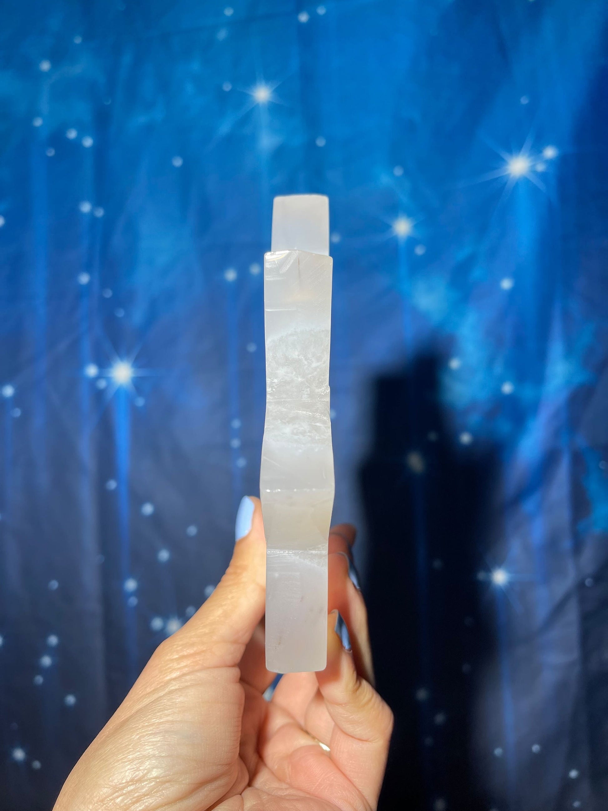Druzy Agate sun carving | 5 3/4” long | 374 grams | Dendritic inclusion