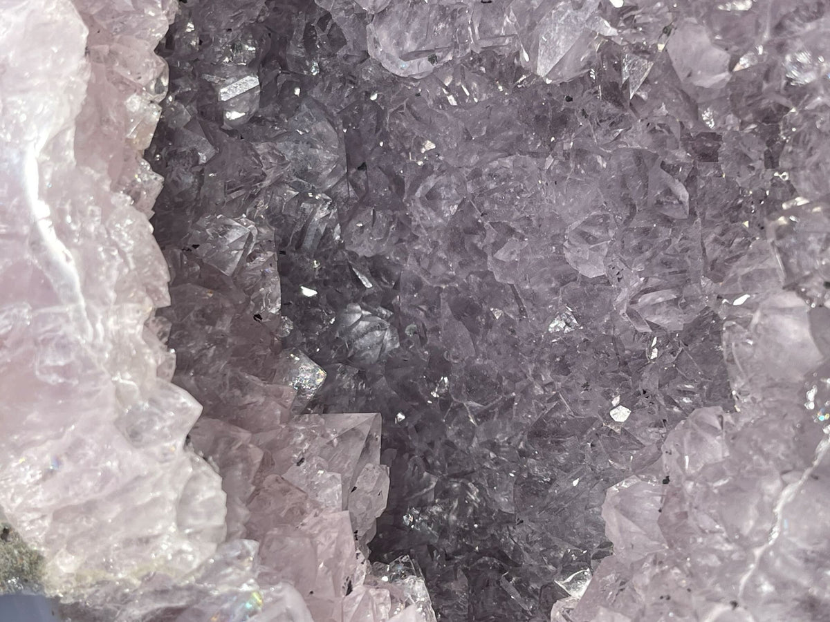 XL Agate Geode | 6" long | 1.520 kilograms | NO PAIR | mini rainbows | Dendrite inclusions