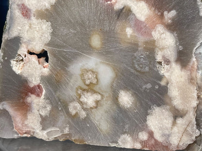 Unpolished Flower Agate slab | 5” long | 260 grams | DOES self-stand | matte look