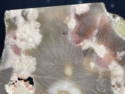 Unpolished Flower Agate slab | 5” long | 260 grams | DOES self-stand | matte look