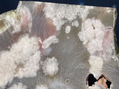 Unpolished Flower Agate slab | 5” long | 260 grams | DOES self-stand | matte look