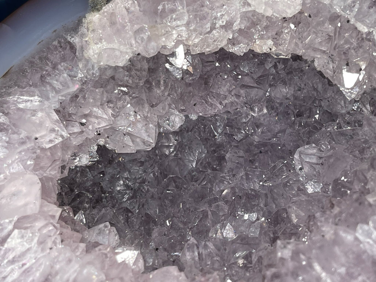 XL Agate Geode | 6" long | 1.520 kilograms | NO PAIR | mini rainbows | Dendrite inclusions
