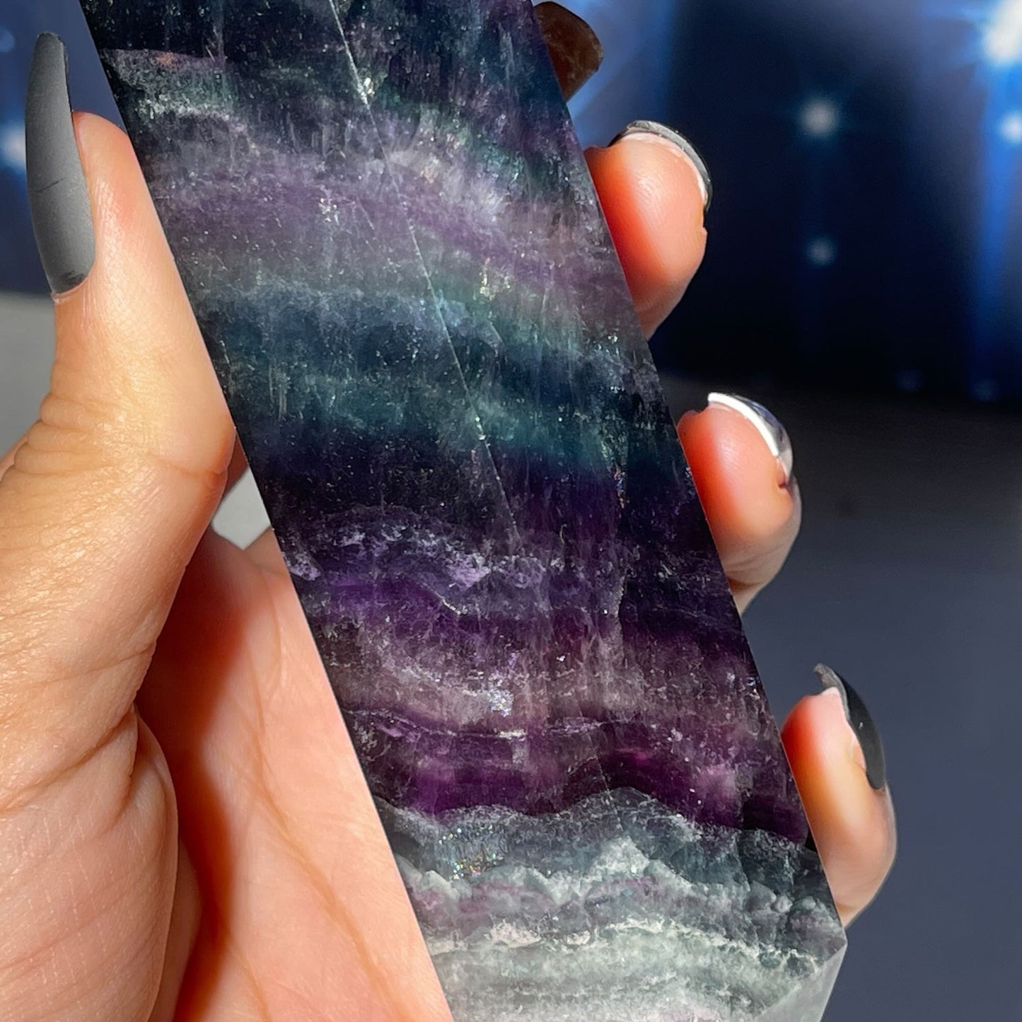 Rainbow Fluorite DT | 5 3/4" long | 428 grams | Damage Discount | banded Fluorite DT