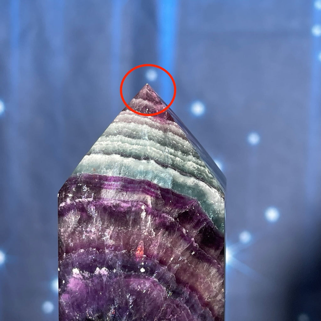 Rainbow Fluorite DT | 5 3/4" long | 428 grams | Damage Discount | banded Fluorite DT