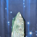 large Moss Agate DT | 7 1/8" long | 286 grams | gorgeous Moss Agate DT | double terminated | green Moss Agate DT