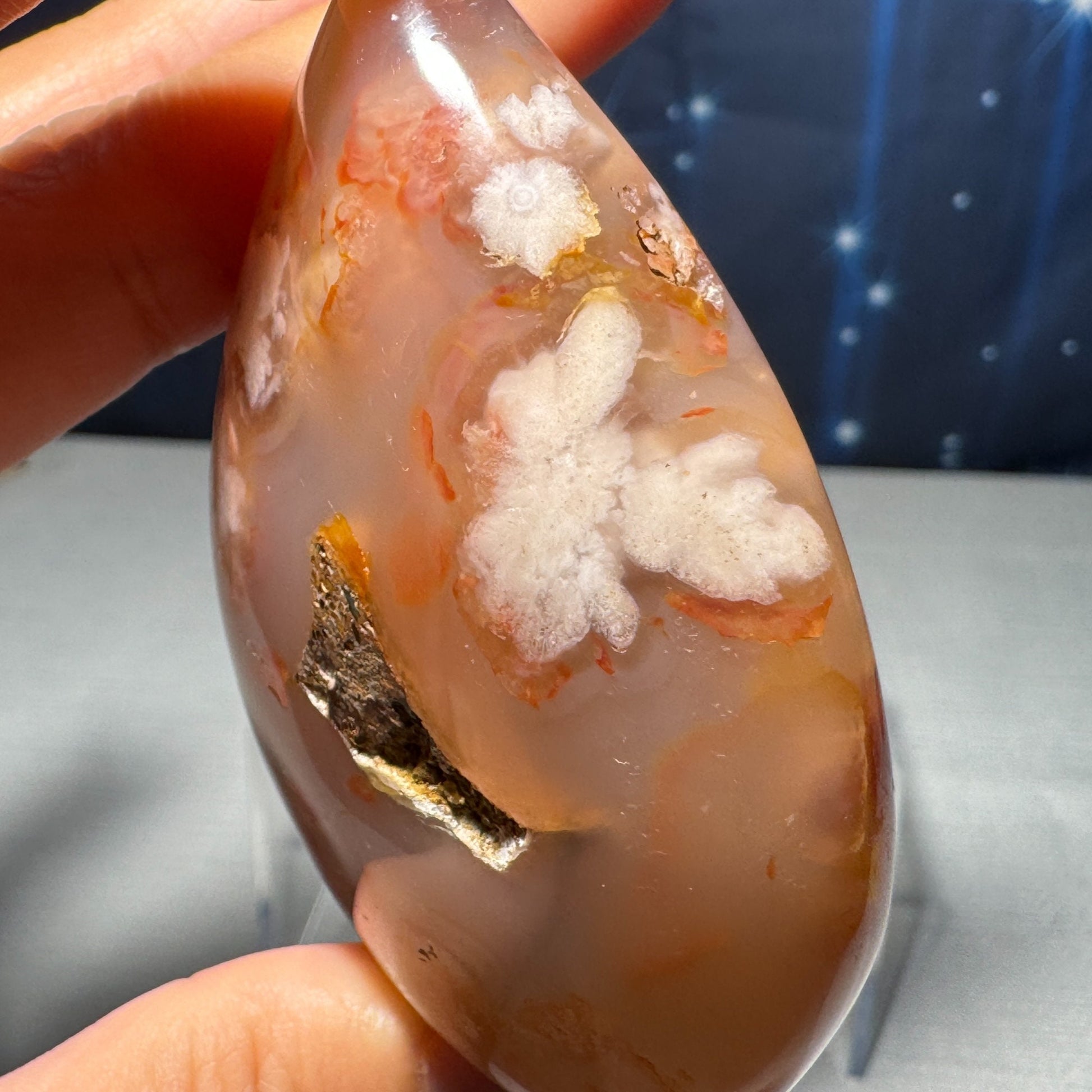 Flower Agate free form | 2 5/8" tall | 118 grams | gorgeous Flower Agate flame | red Flower Agate | pink Flower Agate | Tucson find