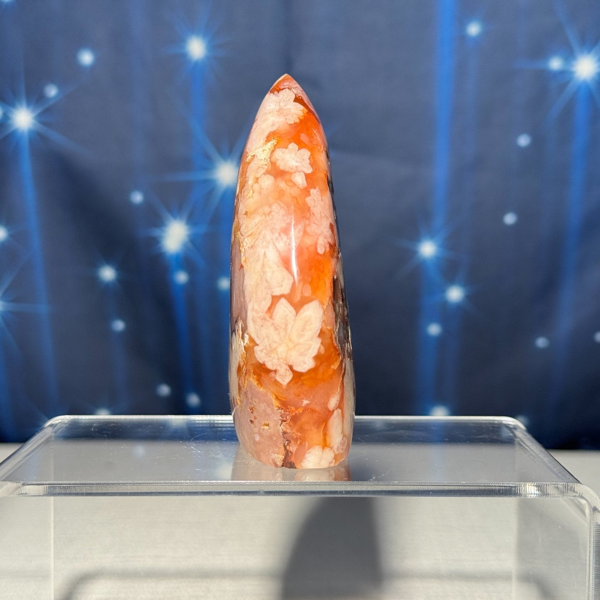 druzy Flower Agate free form | 3 1/4" tall | 216 grams | red flower agate | pink Flower Agate | Tucson find