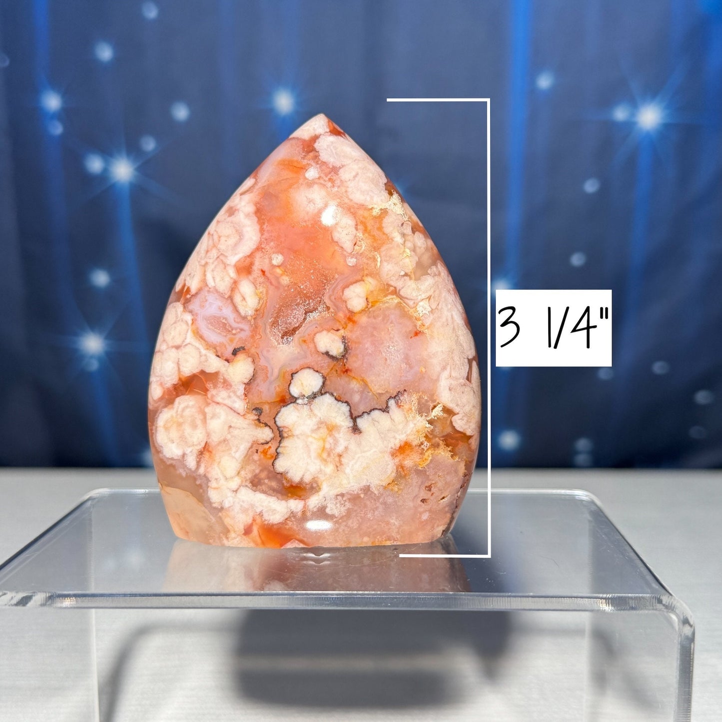druzy Flower Agate free form | 3 1/4" tall | 216 grams | red flower agate | pink Flower Agate | Tucson find