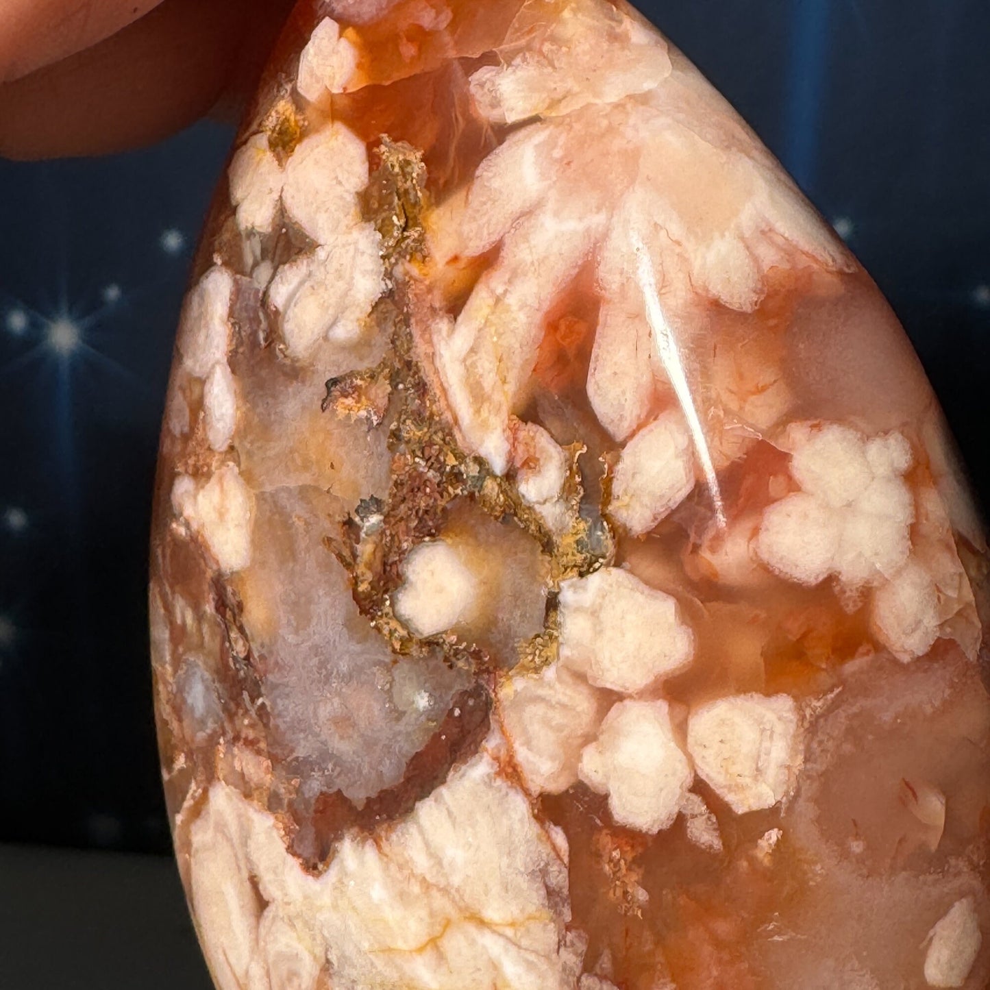 druzy Flower Agate free form | 3 1/4" tall | 216 grams | red flower agate | pink Flower Agate | Tucson find