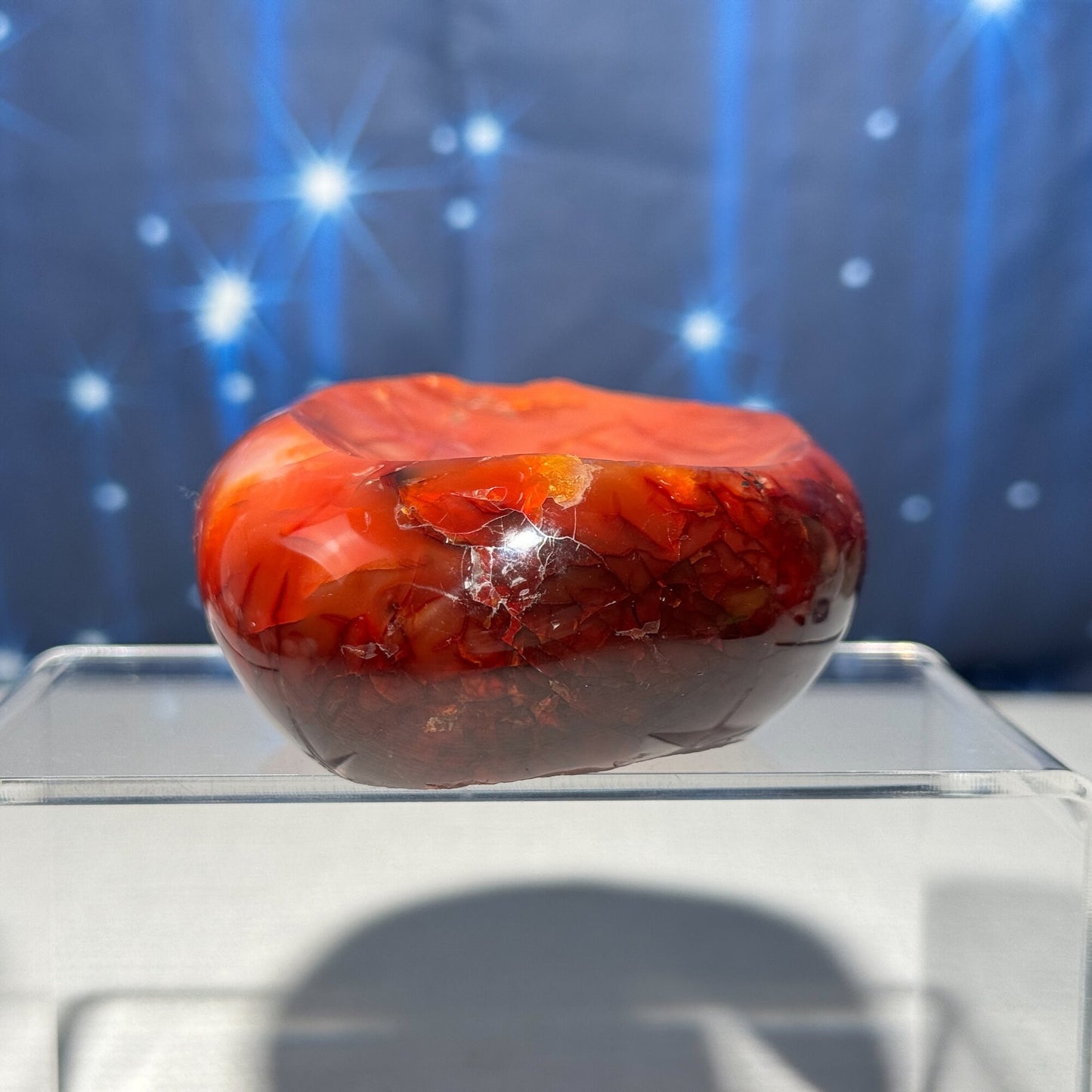 repaired Carnelian bowl | 4 1/4" long | 386 grams